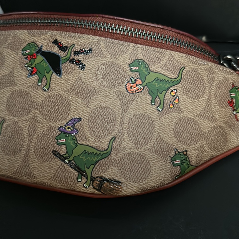NWT Rare Coach Rexy Halloween Charter Belt Bag 7 Signature Canvas Print Purse - Picture 11 of 11